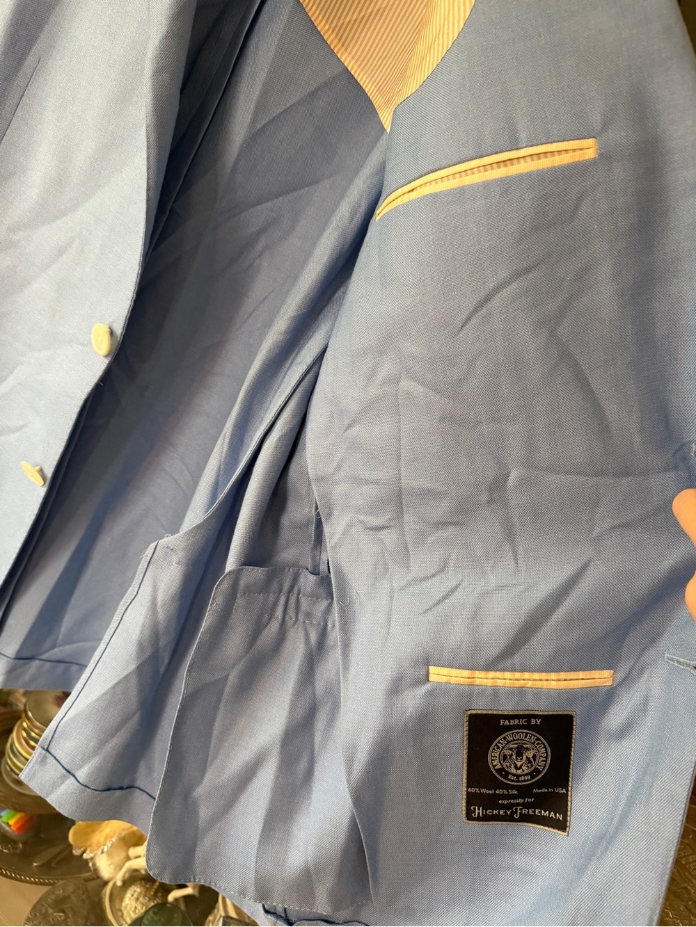 Hickey Freeman Light Blue Two-Button Blazer - Picture 8 of 12